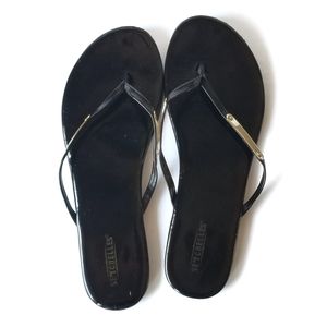 Seychelles | Black Patent Flip Flop Sandals Sz 10